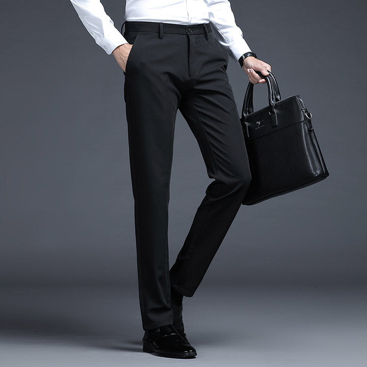 Herren Formelle Slim-Fit Anzughose mit Stretchbund und Bügelfalte Drune