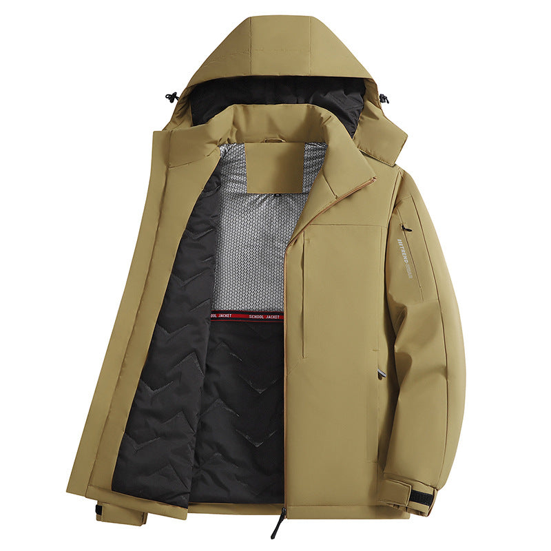 Herren Isolierte Kapuzen-Thermojacke im technischen Outdoorstil Drune