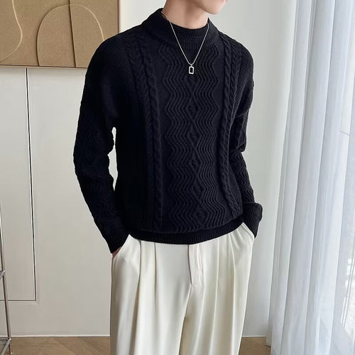 Herren Grobstrickpullover mit modernen Zopfmuster Drune
