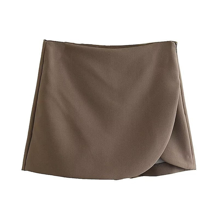 Damen Wickelrock aus hochwertigem Material mit modernen Falten Drune