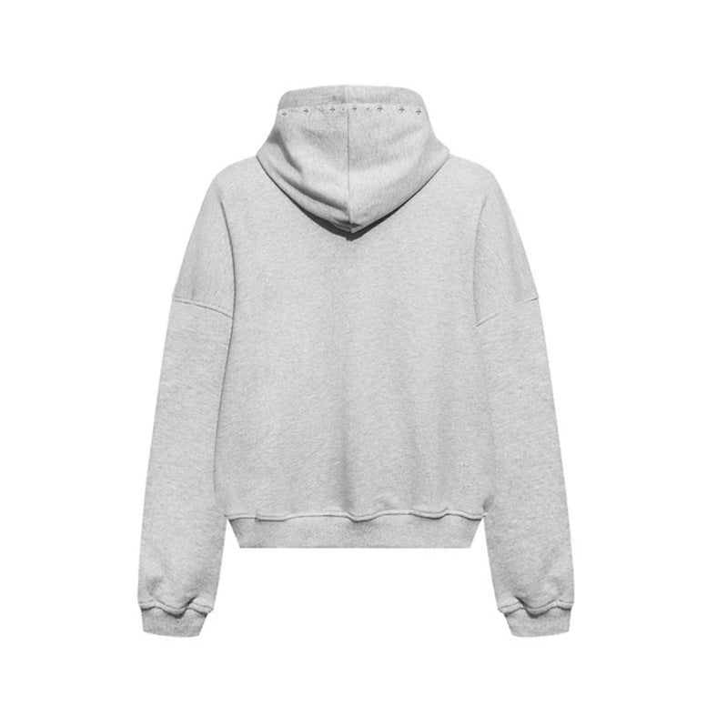 Damen Kapuzen-Zipjacke mit Nietenbesatz und Oversize-Schnitt Drune