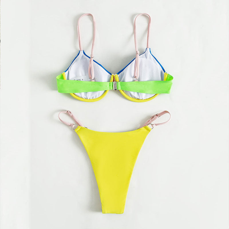 Damen Triangel-Bikini mit modischen Farbakzenten Drune
