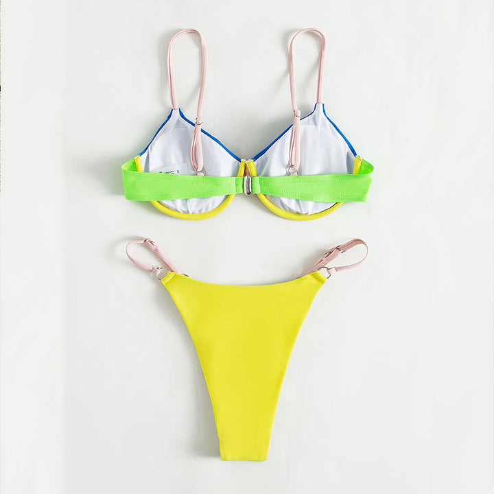 Damen Triangel-Bikini mit modischen Farbakzenten Drune