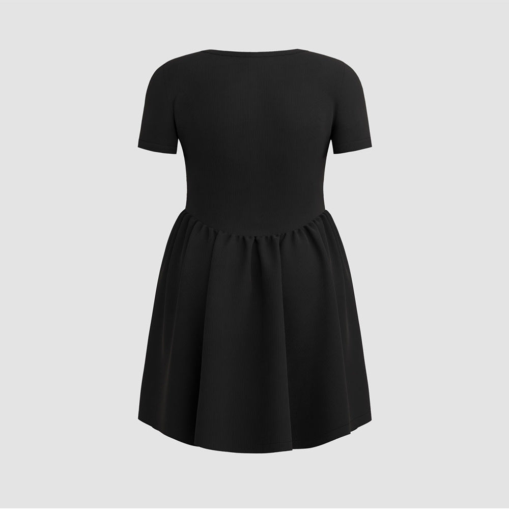 Damen elegantes A-Linien Kleid mit schwingendem Rock und modischem Schnitt Drune
