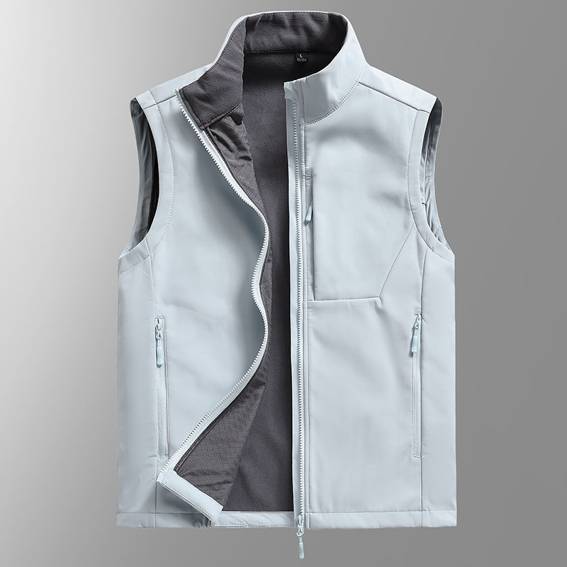 Herren Softshell‑Weste mit Fleecefutter, winddichter Außenlage und Reißverschlusstaschen Drune