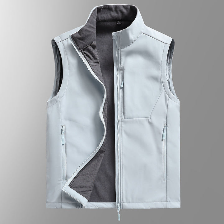 Herren Softshell‑Weste mit Fleecefutter, winddichter Außenlage und Reißverschlusstaschen Drune