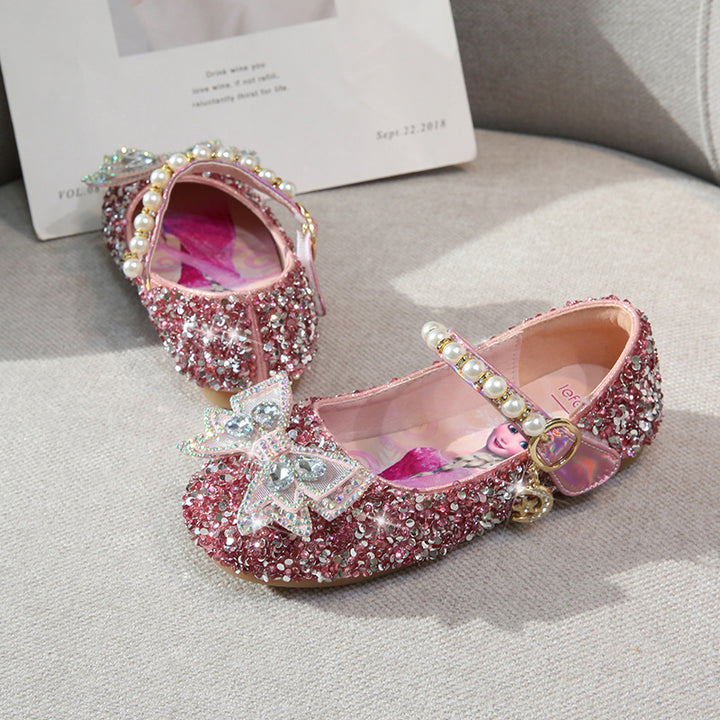 Mädchen Glitzernde Ballerinas mit Perlenakzent Drune