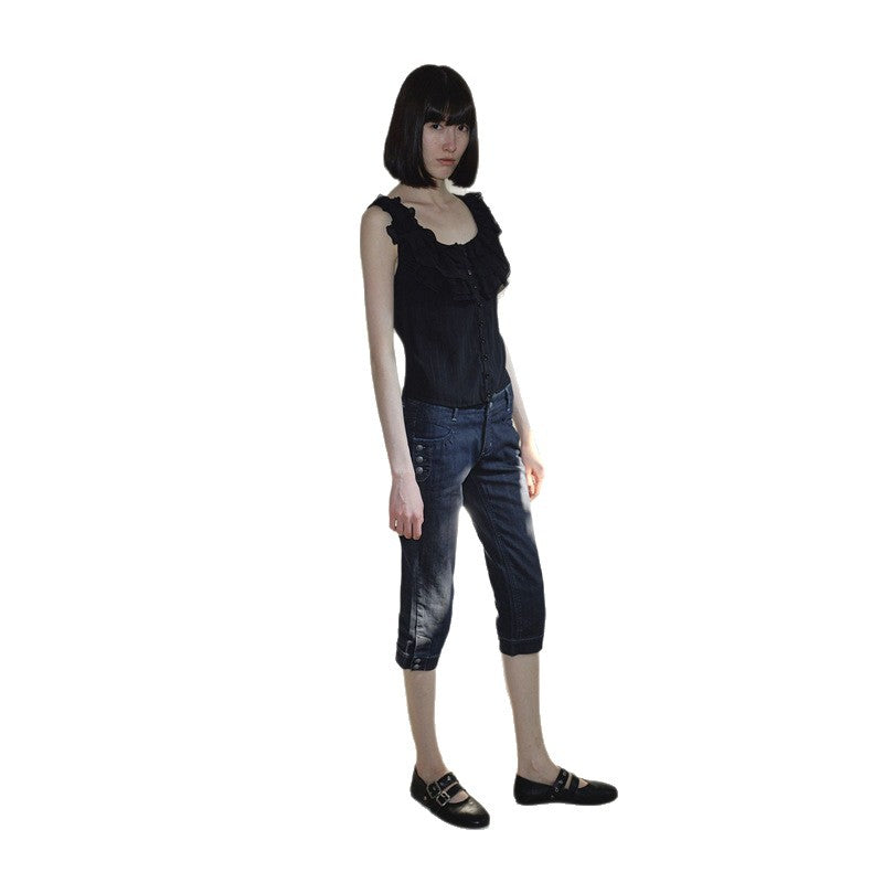 Damen Flache Mary‑Jane Slipper mit Doppelriemen, Metallösen und Dornschließen Drune