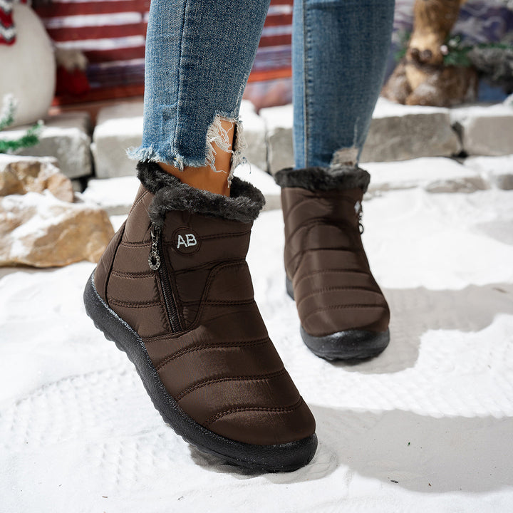 Damen Winterstiefel mit praktischem Reißverschluss und kuscheligem Innenfutter Drune