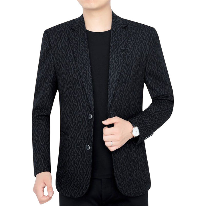 Herren Einreihiges Jacquard-Sakko mit schmaler Silhouette und feiner Struktur Drune