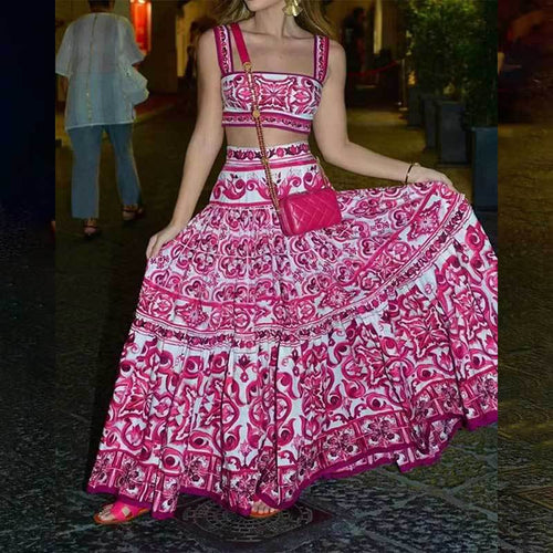 Damen Maxi Kleid mit aufwendigem floralem Druck Drune