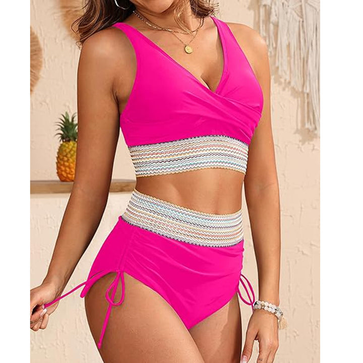 Damen Bikini-Set mit verstellbarem Bund und elegantem Oberteil Drune