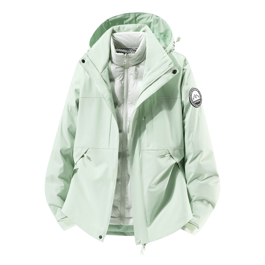 Herren zweilagiger Hardshell-Parka mit abnehmbarer Steppweste und technischer Kapuze Drune