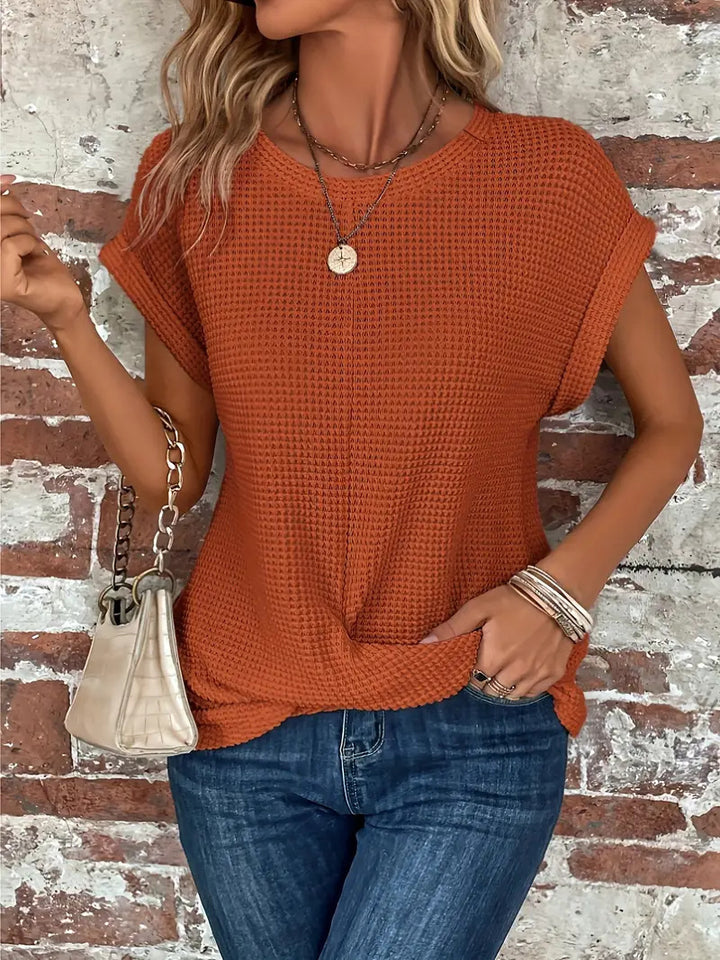 Damen lässiges Waffelstrickshirt Drune