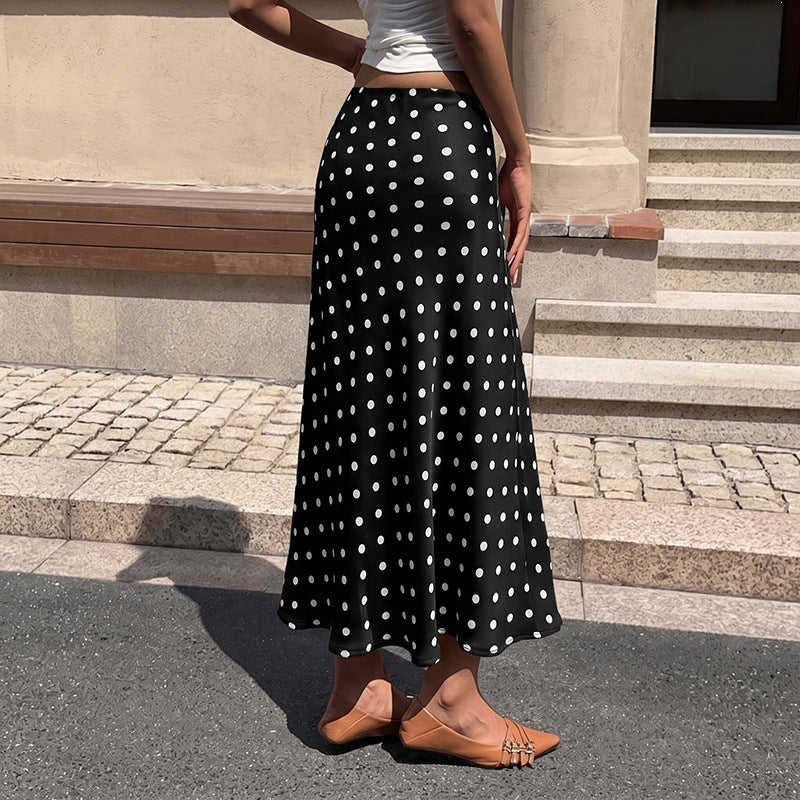 Damen Maxirock mit Punkten und elegantem Schnitt Drune