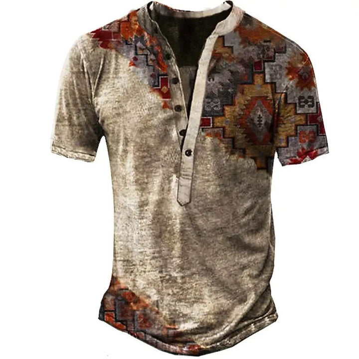 Herren Kurzarm Henley-Shirt mit praktischer Brusttasche und modernem Kragen Drune