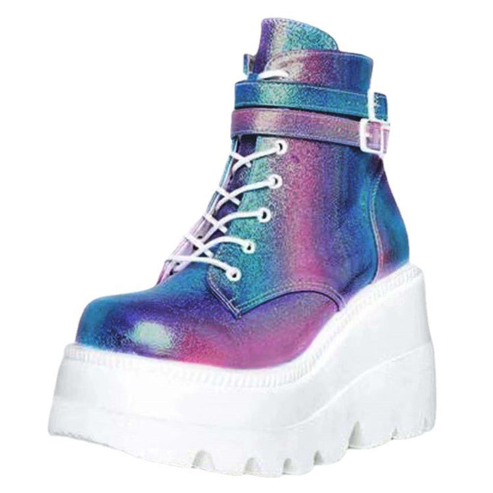 Damen modische Plateaustiefel mit hochwertigem Leder und robustem Profil Drune