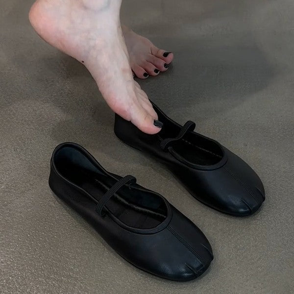 Damen Bequeme Ballerinas mit elastischem Riemen und weichem Innenfutter Drune