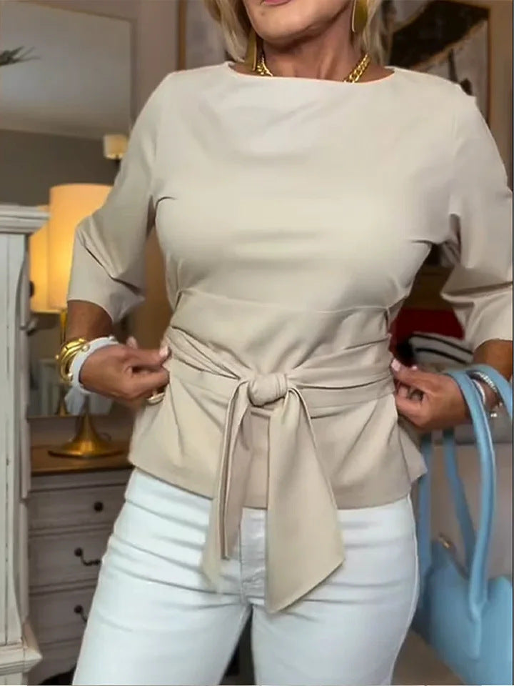 Damen Elegante Bluse mit Schleifen-Detail Drune