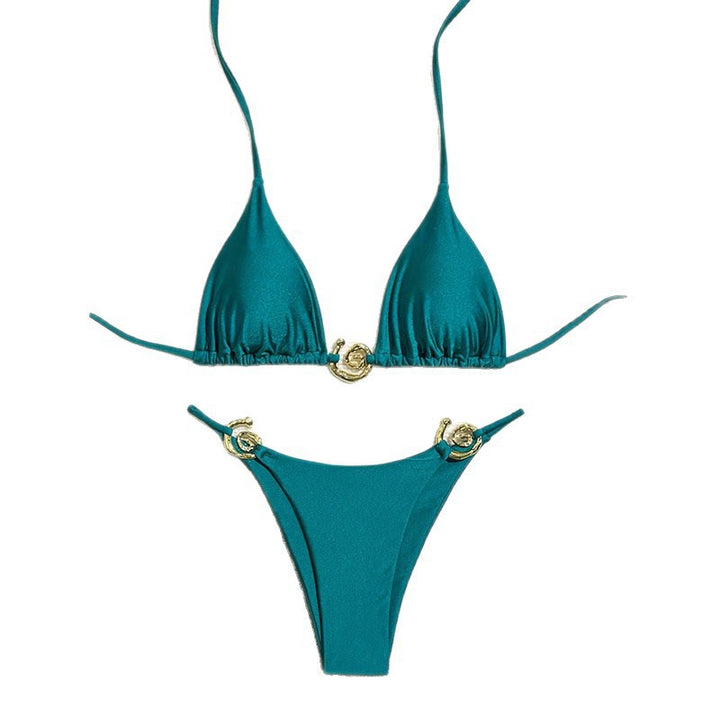 Damen Triangel-Bikini mit eleganten Gold-Details Drune
