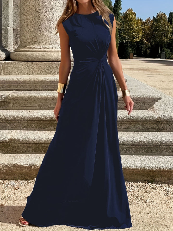 Damen Maxikleid mit Elegantem Knoten-Detail und Fließendem Schnitt Drune