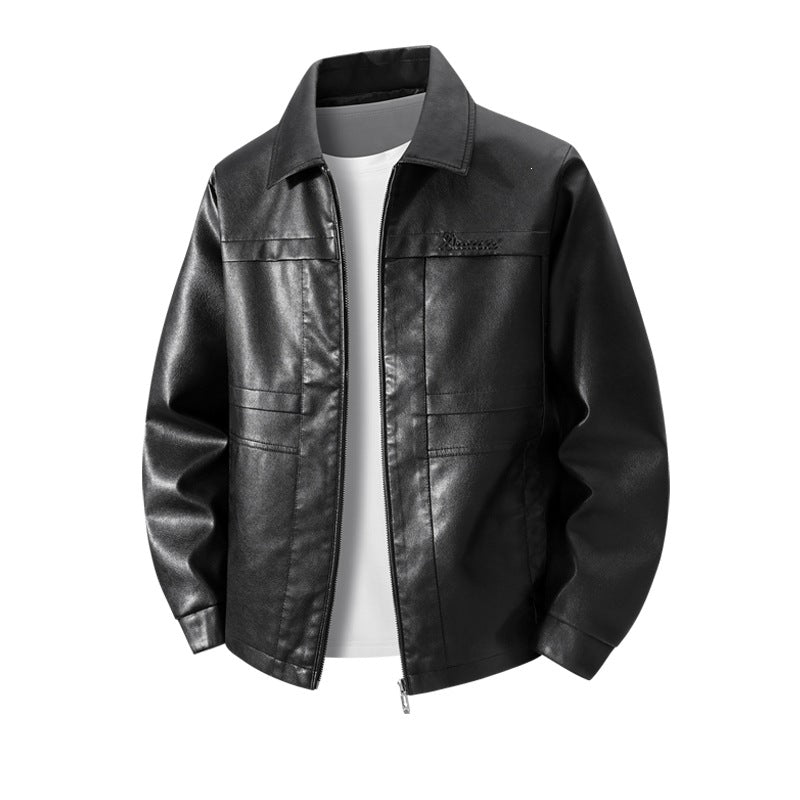 Herren Hochwertige Kunstlederjacke mit klassischem Schnitt Drune