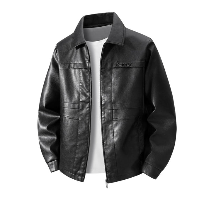 Herren Hochwertige Kunstlederjacke mit klassischem Schnitt Drune