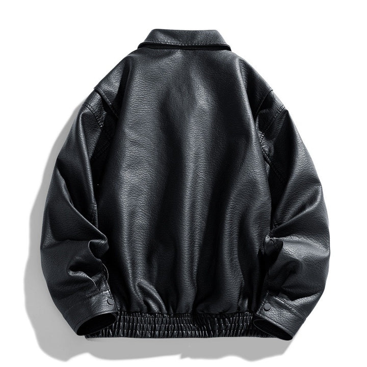 Herren Lässige Kunstlederjacke mit praktischen Taschen Drune