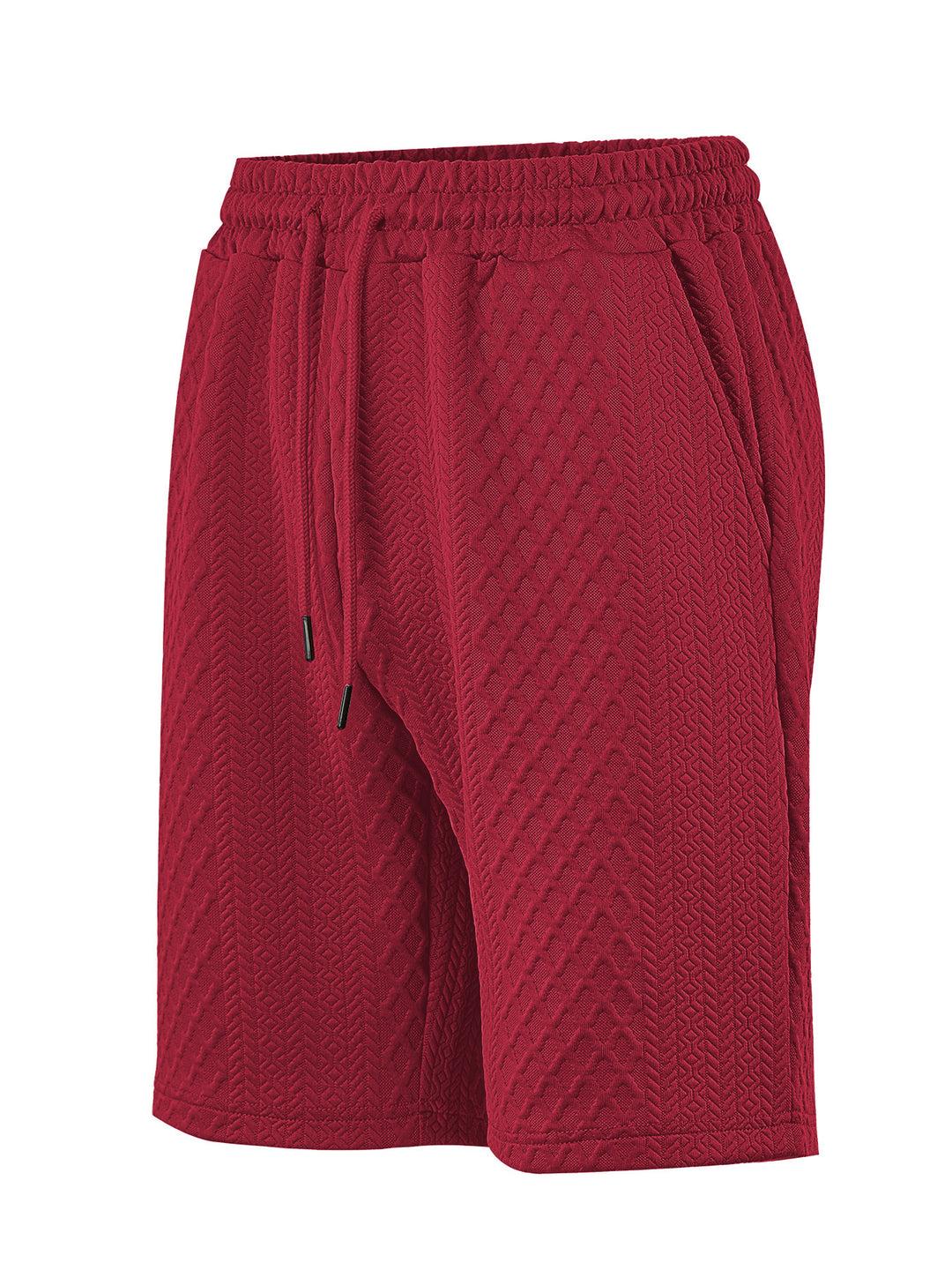 Herren nan strukturierte Lounge-Shorts mit Elastikbund Tunnelzug und seitlichen Eingrifftaschen Drune