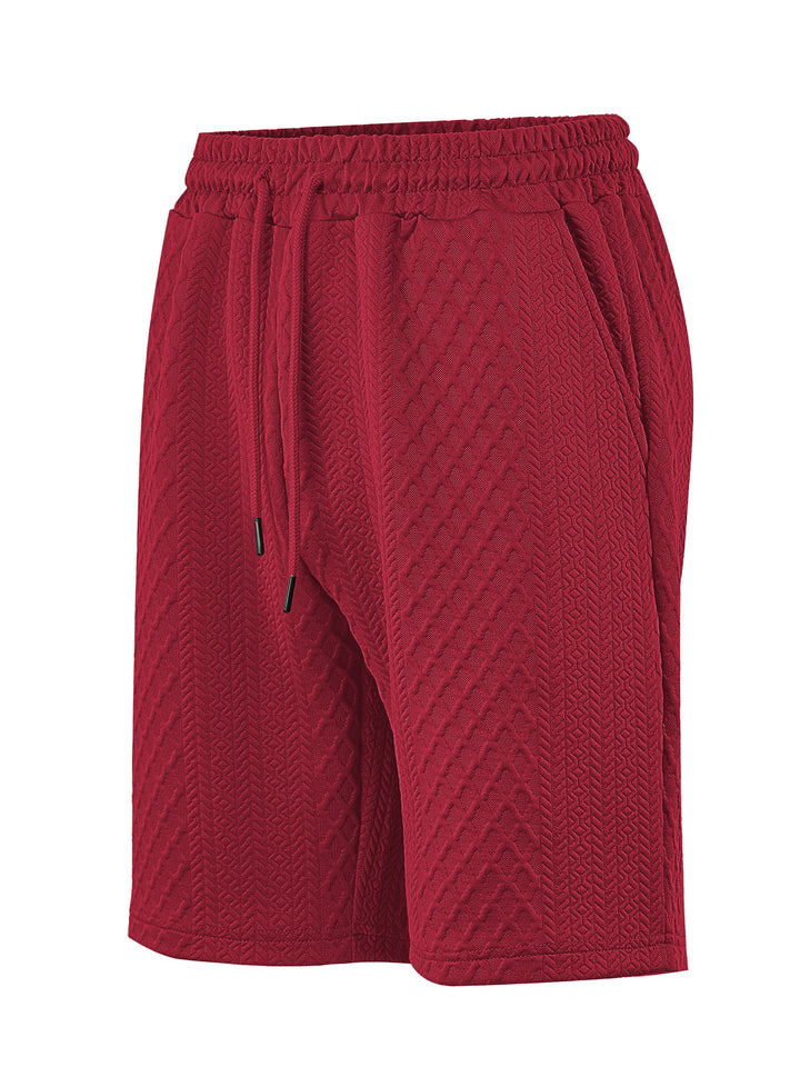 Herren nan strukturierte Lounge-Shorts mit Elastikbund Tunnelzug und seitlichen Eingrifftaschen Drune