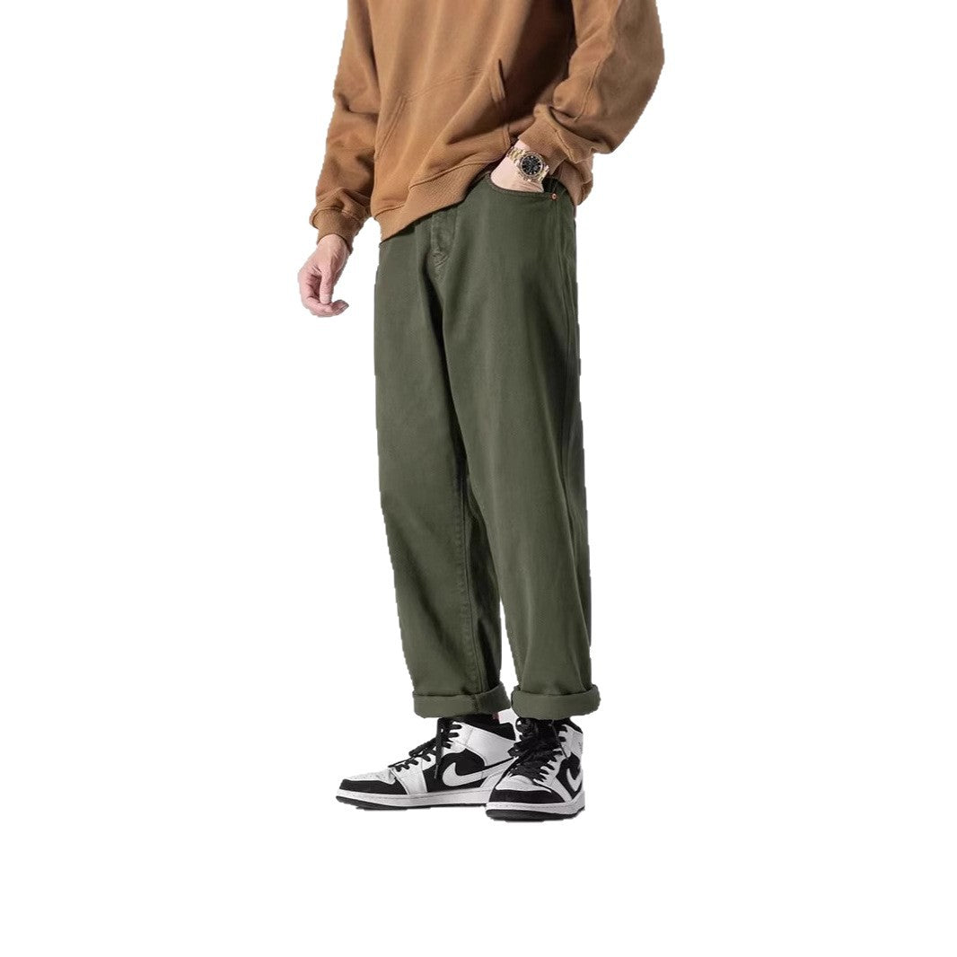 Herren Lässige Weitgeschnittene Chino-Hose Drune