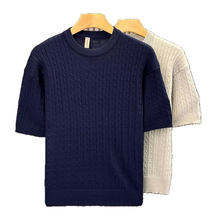 Damen Eleganter Strickpullover mit Kurzarm Drune