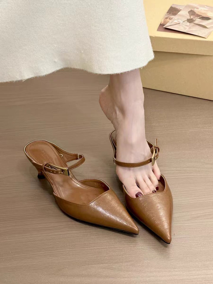 Damen Elegante Slingback-Pumps mit spitzem Zehenbereich und dezentem Riemen Drune