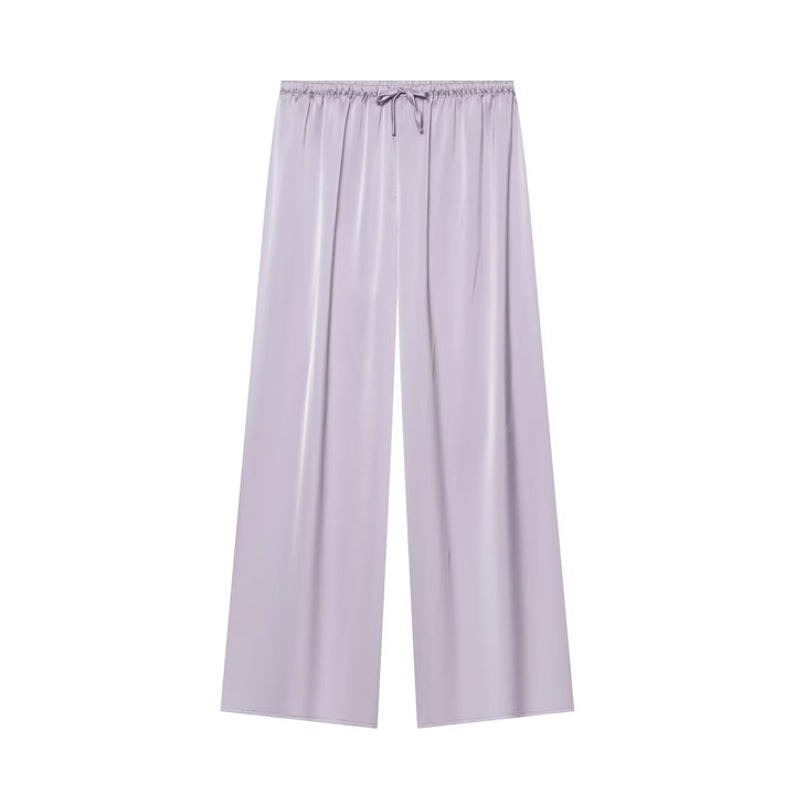 Damen nan luftig-weite Palazzo-Hose mit elastischem Bund und Kordelzug Drune