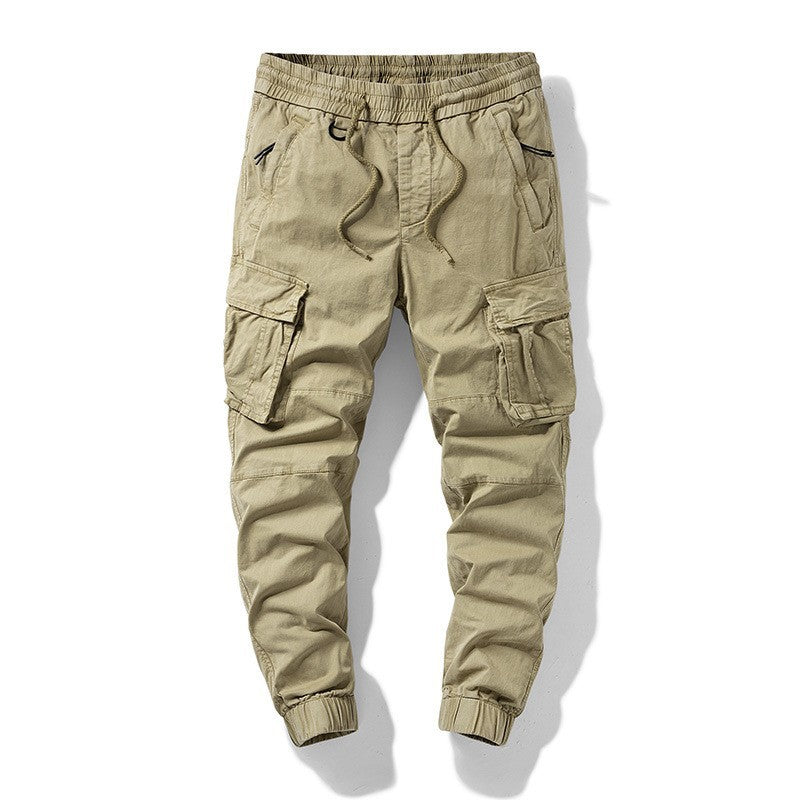 Herren Taktische Cargo‑Joggerhose mit elastischem Tunnelzugbund, Knieabnähern und Mehrfachtaschen Drune