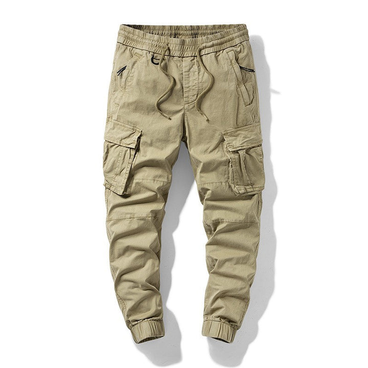 Herren Taktische Cargo‑Joggerhose mit elastischem Tunnelzugbund, Knieabnähern und Mehrfachtaschen Drune