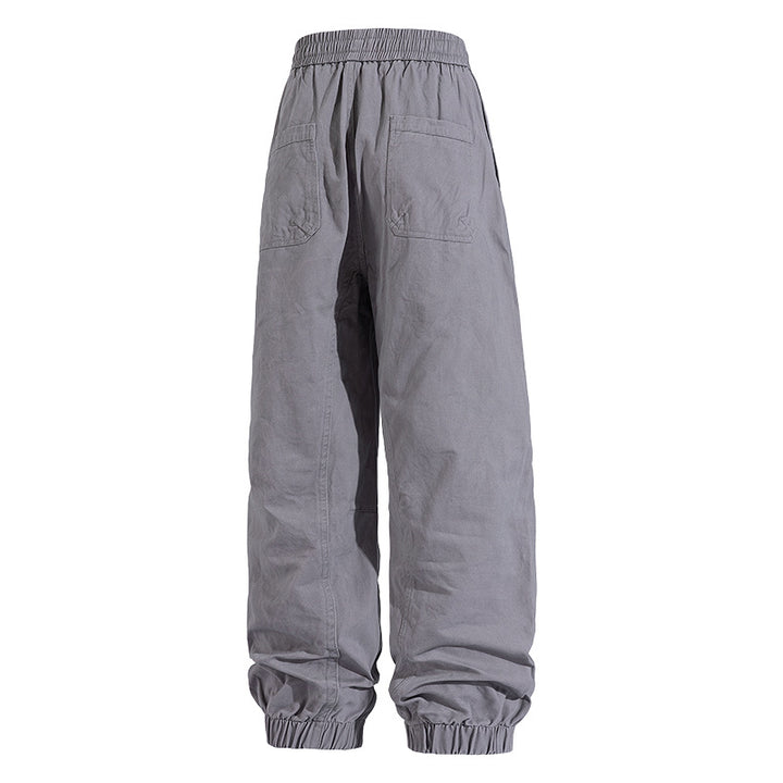 Herren Oversized Utility-Jogginghose aus robustem Baumwollmix mit Kordelbund, seitlichen Cargo‑Taschen & gerippten Bündchen Drune