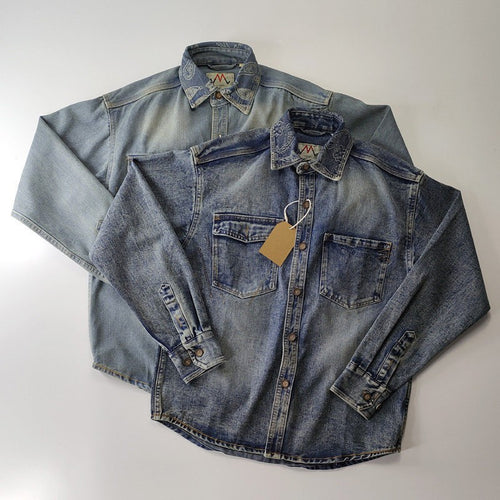 Herren Klassische Denim-Hemdjacke Drune