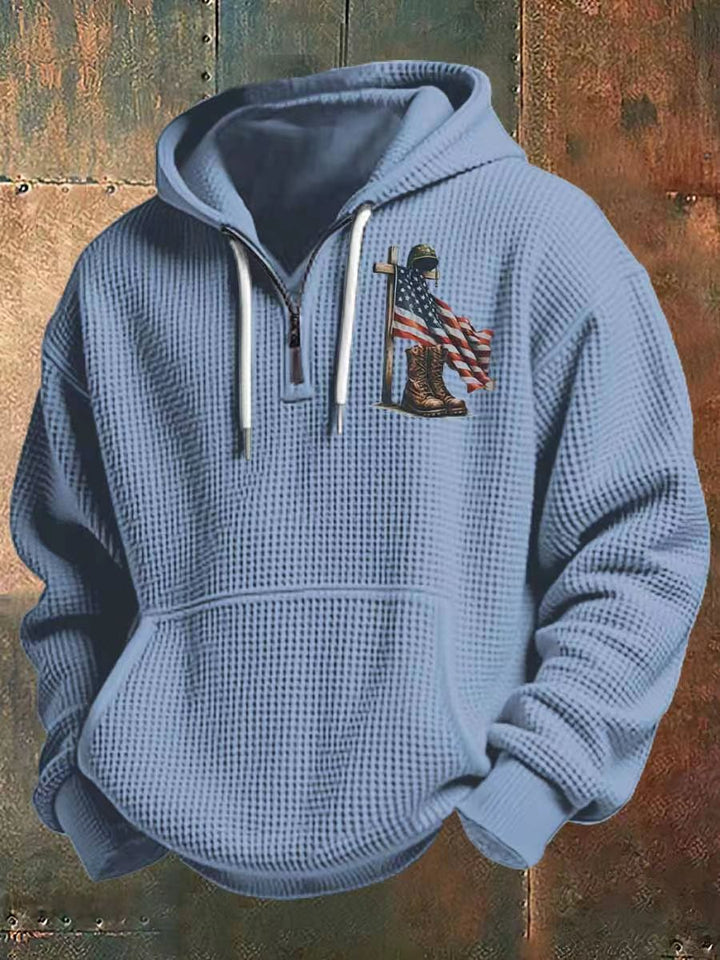 Herren Kapuzensweater mit amerikanischem Flaggenmotiv Drune