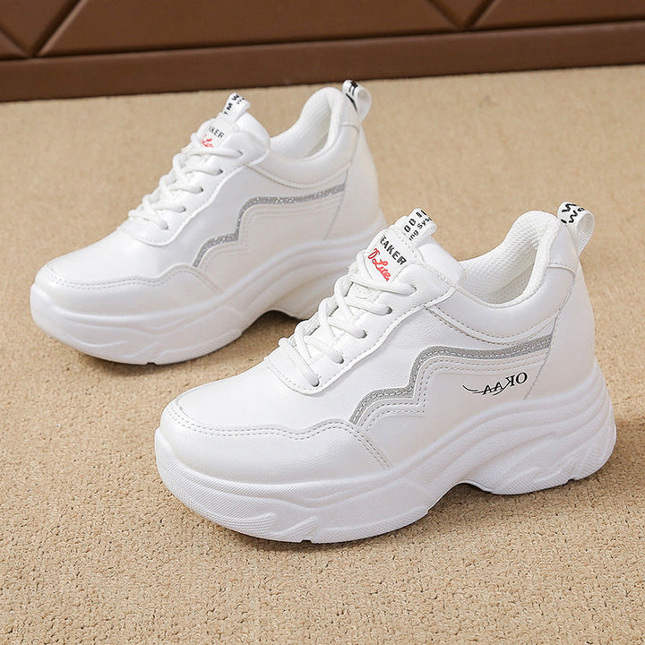 Damen Sportliche Sneakers mit modischem Plateau und atmungsaktivem Obermaterial Drune