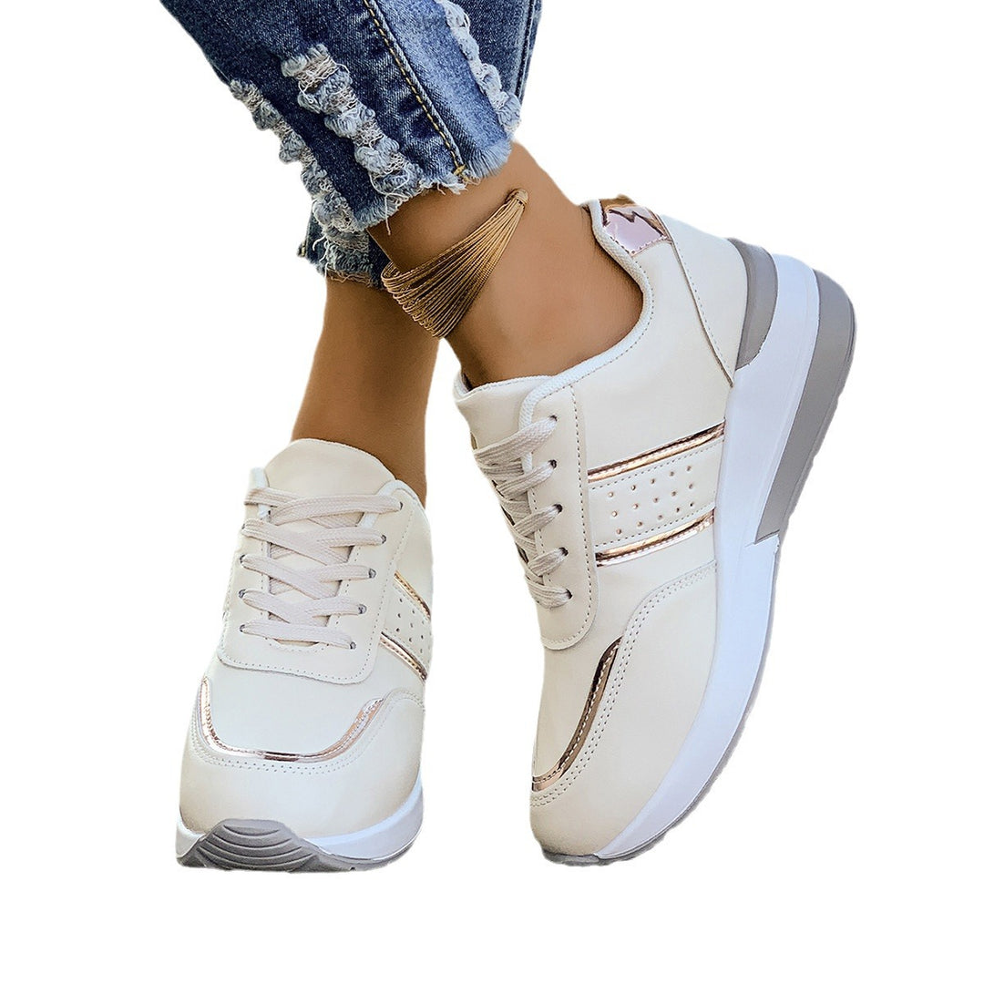 Damen nan City-Sneaker mit gedämpfter Keilsohle, gepolstertem Komfortfußbett und eleganten Metallic-Details Drune