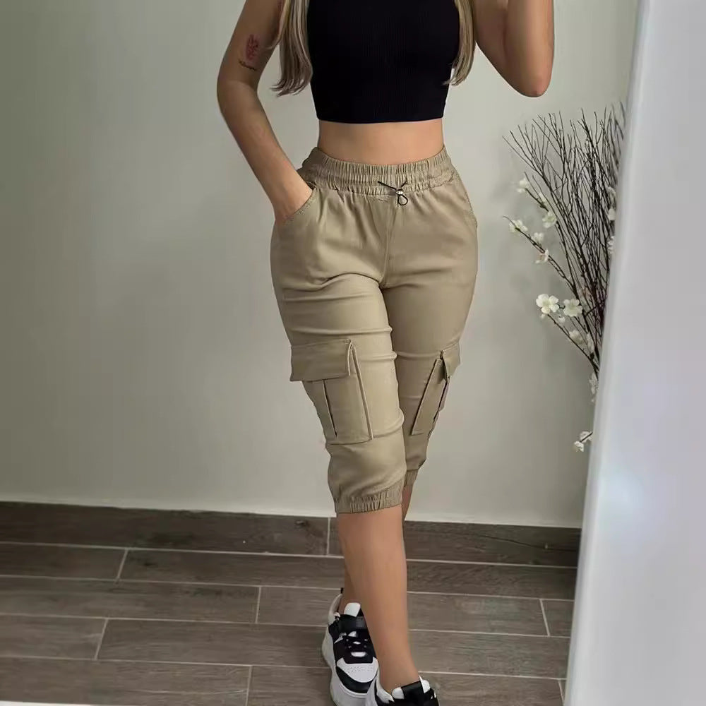 Damen Cargo-Shorts mit praktischem Taschen-Design und elastischem Bund Drune