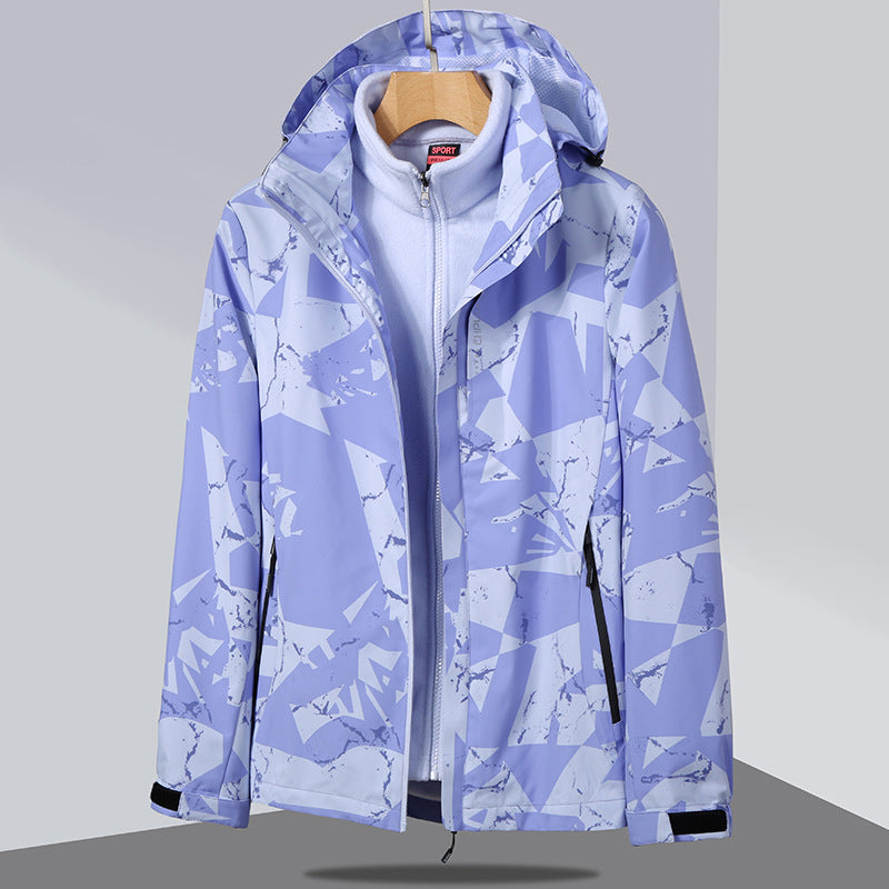 Damen zweilagige Softshelljacke mit abnehmbarer Fleece-Innenjacke und Kapuze Drune