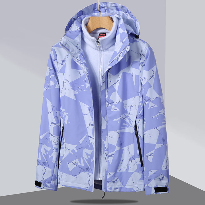 Damen zweilagige Softshelljacke mit abnehmbarer Fleece-Innenjacke und Kapuze Drune