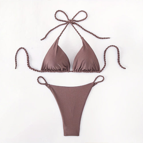 Damen Triangel-Bikini mit geflochtenen Trägern Drune