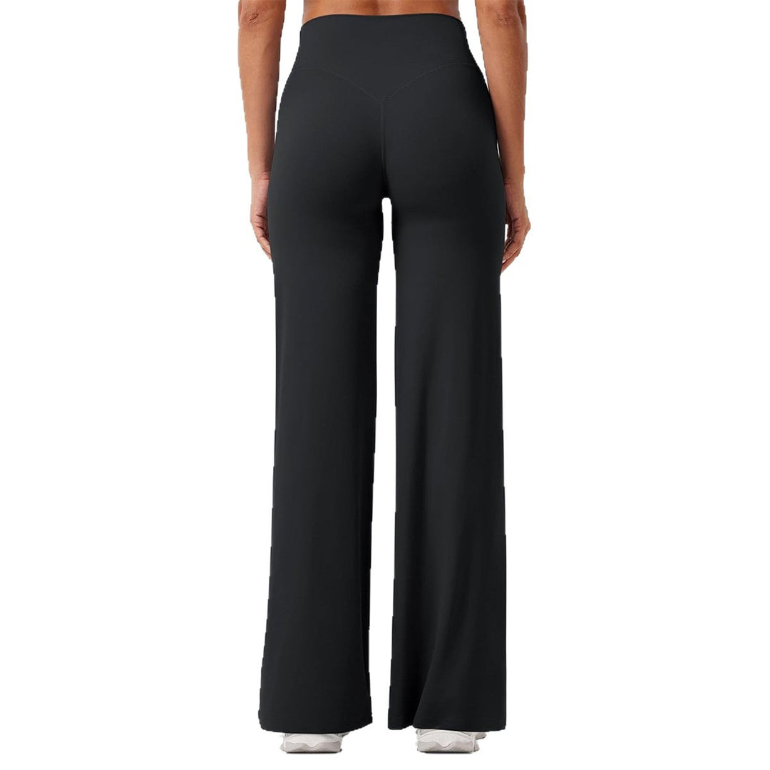 Damen nan hochgeschnittene formende Loungehose mit weitem Schlag und nahtlosem Komfortbund Drune