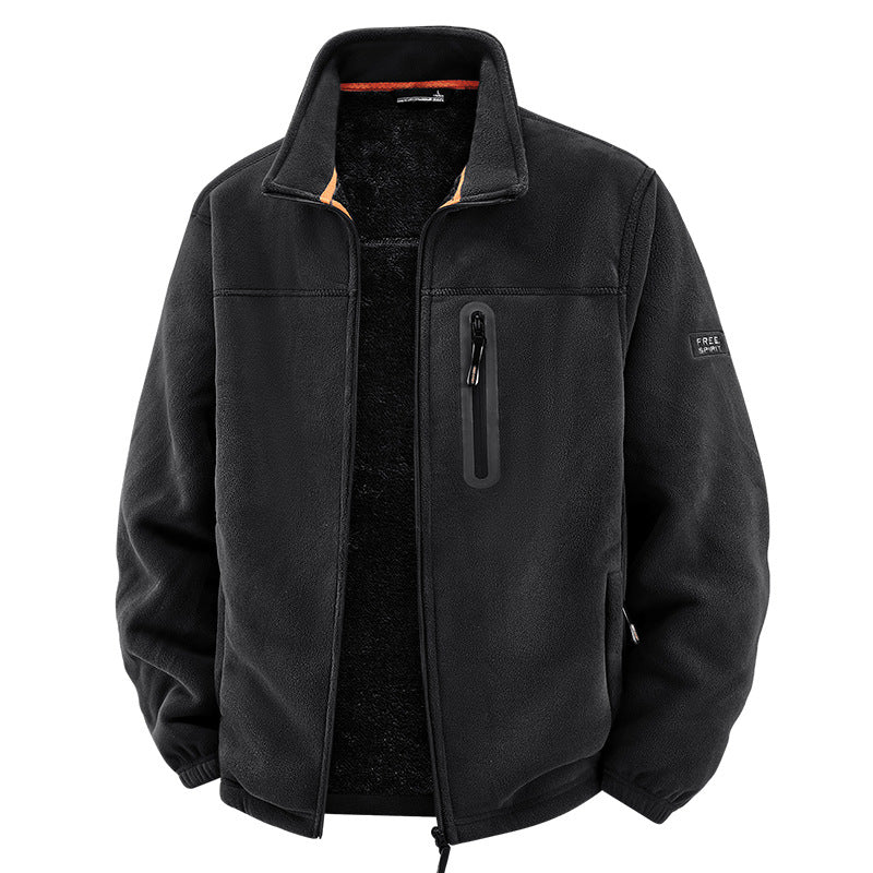 Herren Thermo-Fleece-Outdoorjacke mit Teddy-Innenfutter, Brustreißverschluss & windabweisender Oberfläche Drune