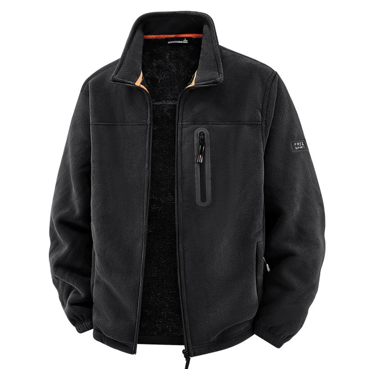 Herren Thermo-Fleece-Outdoorjacke mit Teddy-Innenfutter, Brustreißverschluss & windabweisender Oberfläche Drune