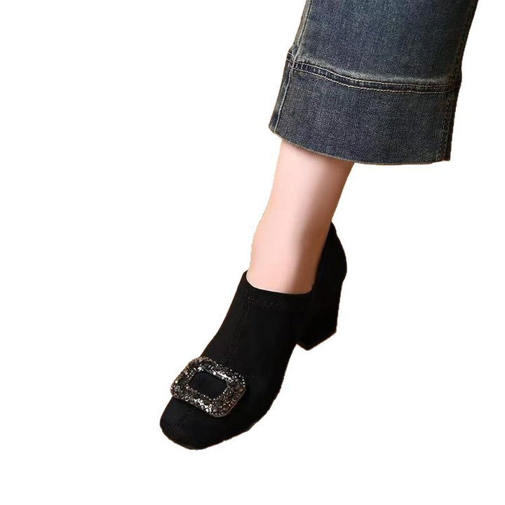 Damen Elegante Stiefeletten mit Glitzerdetail Drune