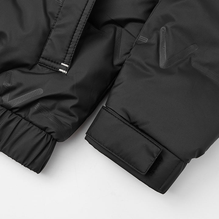 Herren wattierte Steppjacke mit hohem Stehkragen und verdeckter Reißverschluss-Front Drune